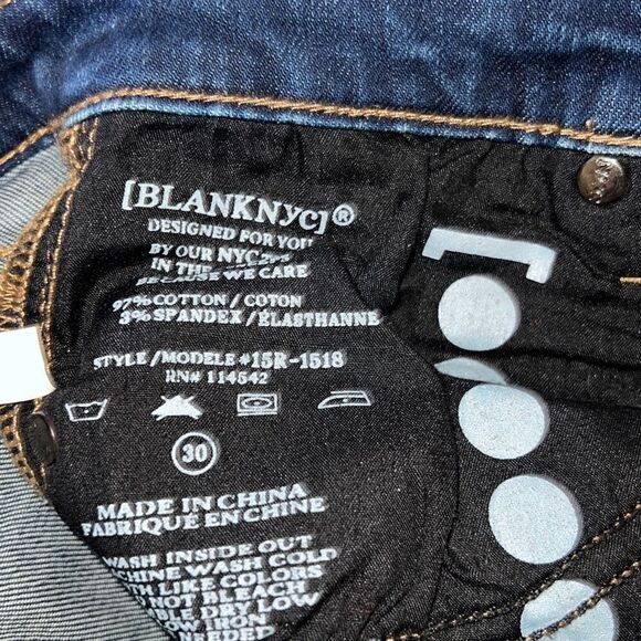 Blank NYC Mid Rise Skinny Distressed Knee Stretch Jeans sz 30 Medium Wash - Picture 5 of 5